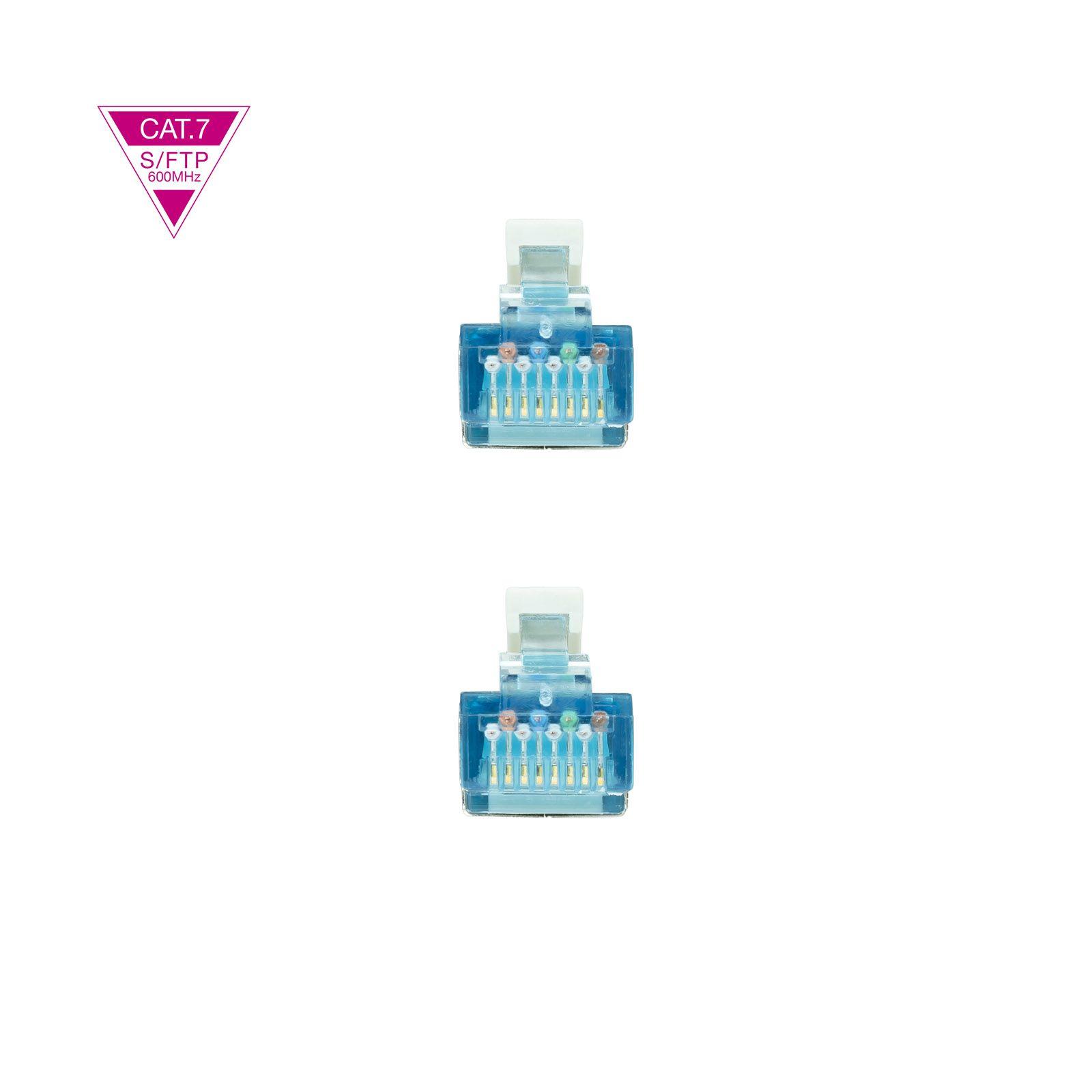 Cabo de Rede NANOCABLE 10.20.1700-W (0,5 m - Cat7 - RJ-45 macho - Branco) — miniatura 3
