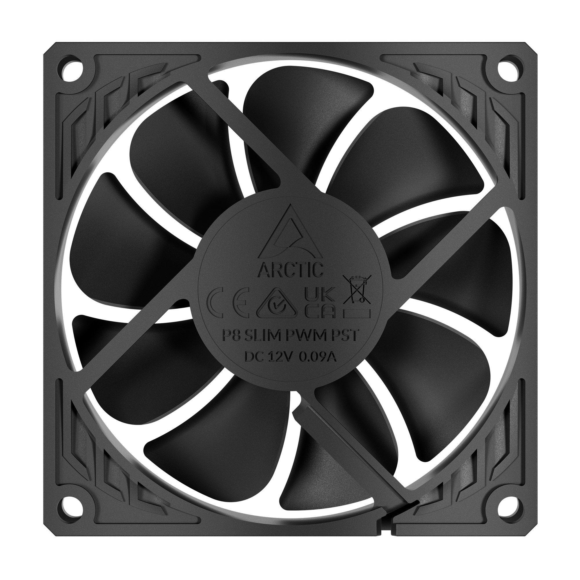 Ventoinha para Caixa de Computador ARCTIC P8 Slim PWM PST (Preto), miniatura 4