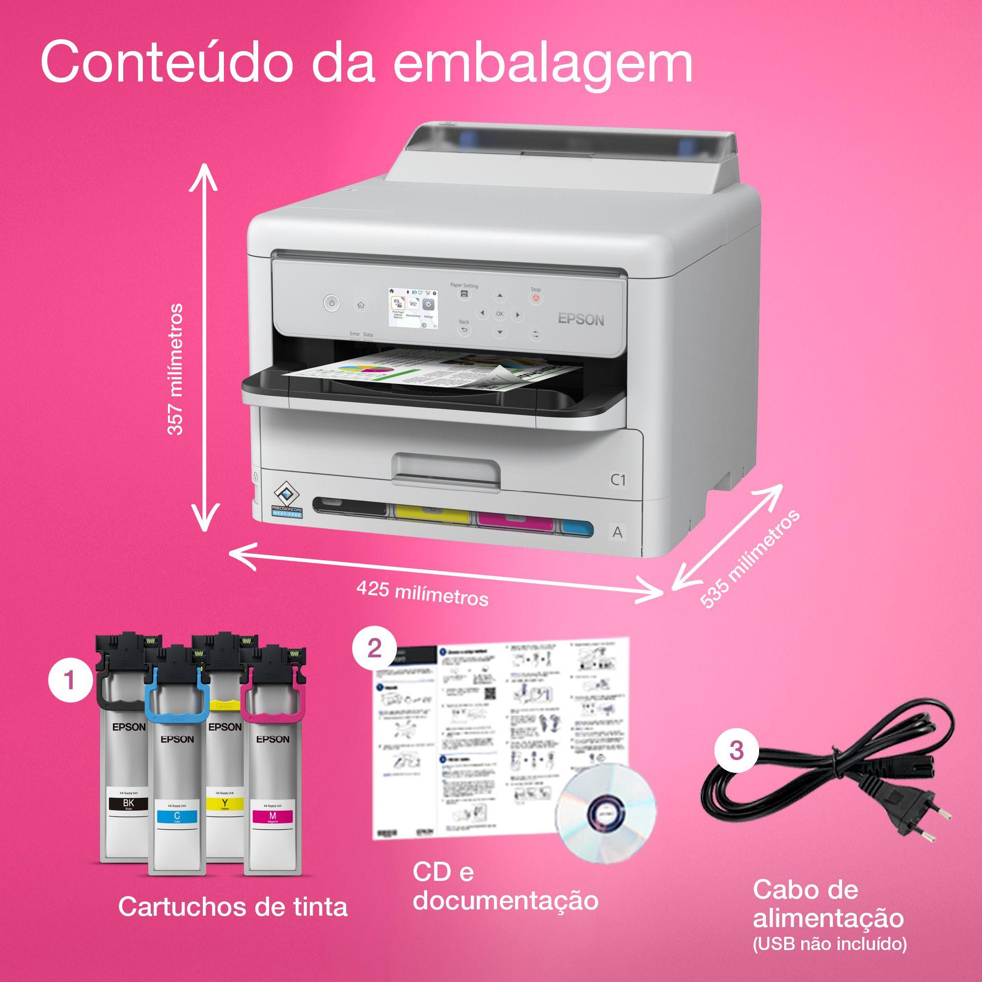 Impressora Jato de Tinta EPSON WorkForce Pro WF-C5390DW (A4 - Jato de tinta a cores - 330 folhas - Preto/Branco) — miniatura 10