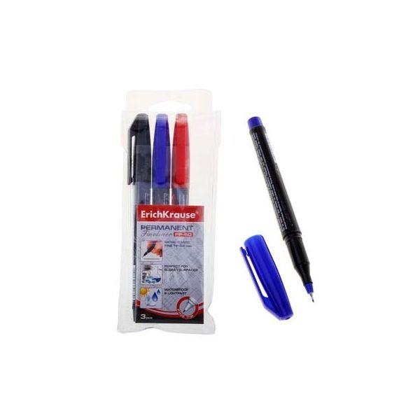 Pack de 3 Marcadores Permanentes ERICHKRAUSE P-70 (Preto, Azul e Vermelho), miniatura 2