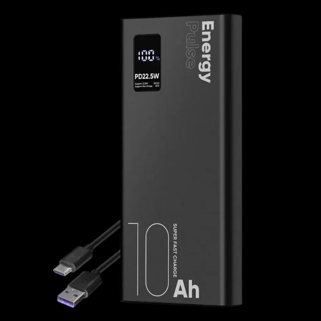Bateria Portátil OBAL:ME EnergyPulse OMPWB10K (USB-A e USB-C - Preto)