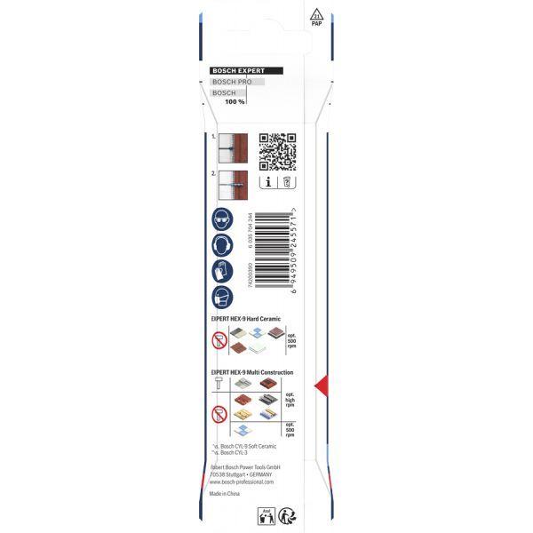 Conjunto de Brocas para Berbequim BOSCH EXPERT HEX-9 (Carboneto - 90 mm e 100 mm), miniatura 3
