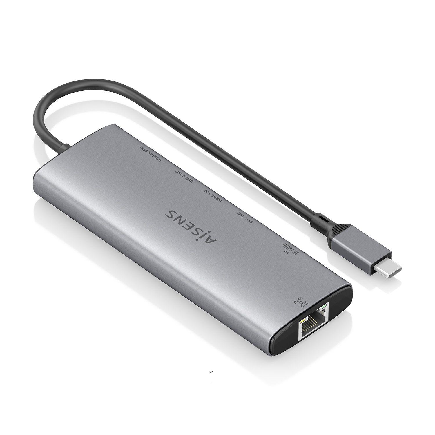 Hub USB-C AISENS ASUC-7P032-GR (0,2 m - Windows 10, Windows 11 - Cinzento), miniatura 2
