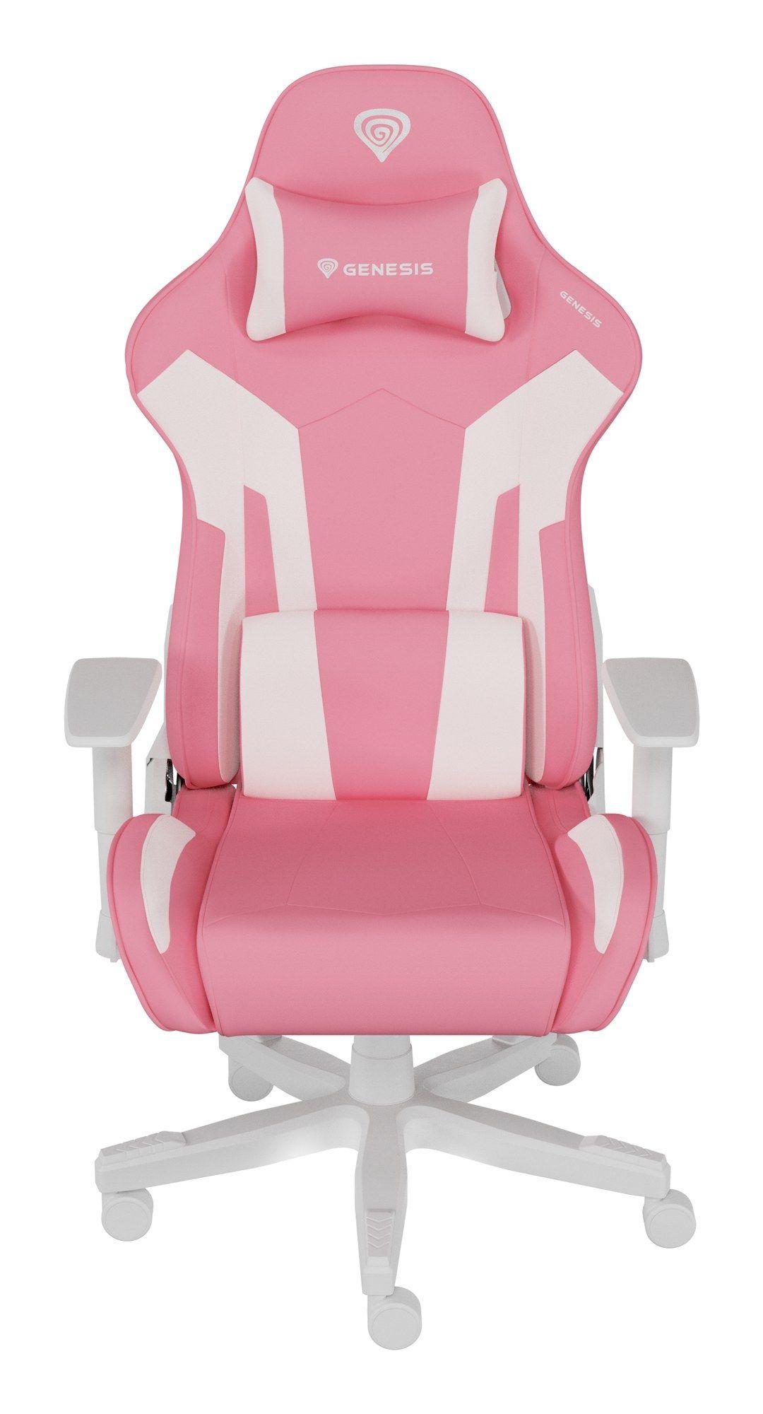 Cadeira Gaming GENESIS Nitro 710 (150 kg - 47,5-54,5 cm - 135° - Branco/Rosa)