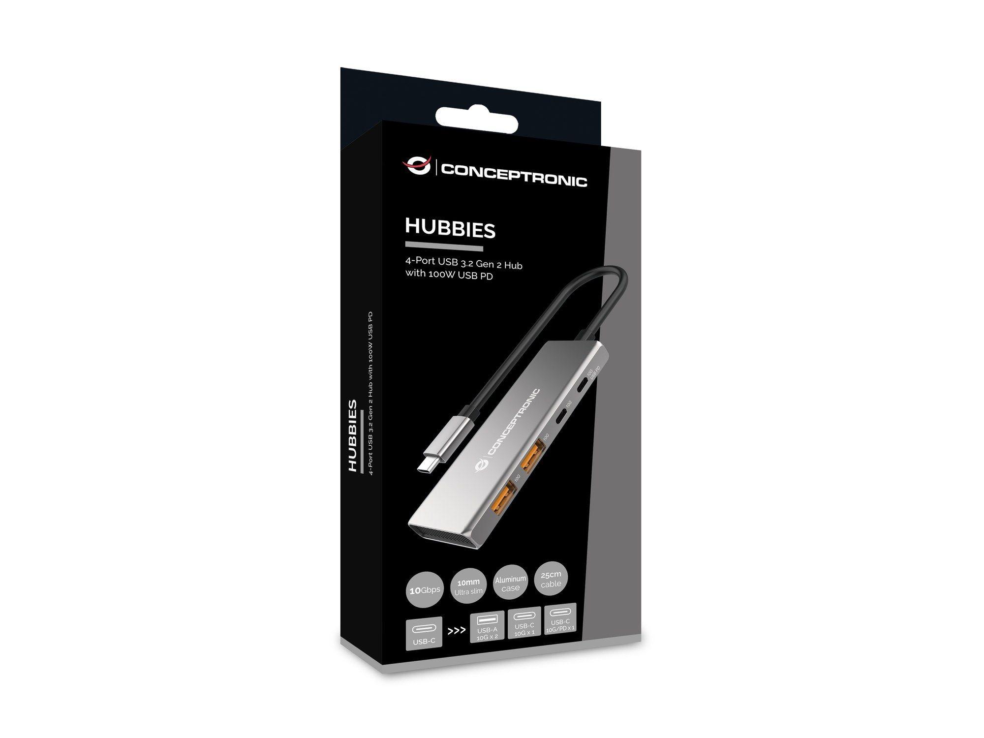 Hub USB-C CONCEPTRONIC HUBBIES15G (0,25 m - Cinzento) — miniatura 5