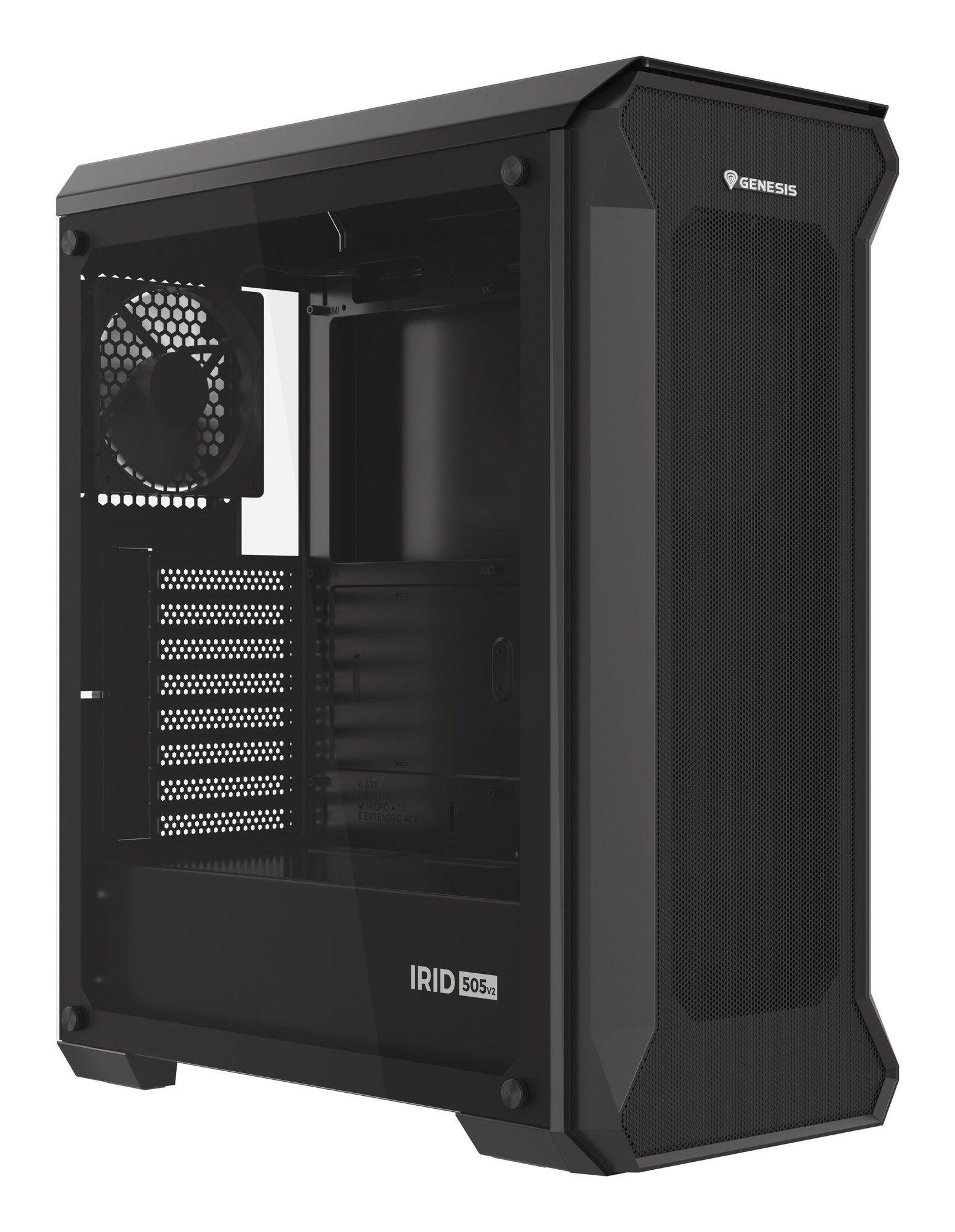 Caixa PC GENESIS Irid 505 V2 Midi Tower (ATX, Micro ATX, Mini-ITX - Midi Tower - 16,5 cm - Preto) — miniatura 11
