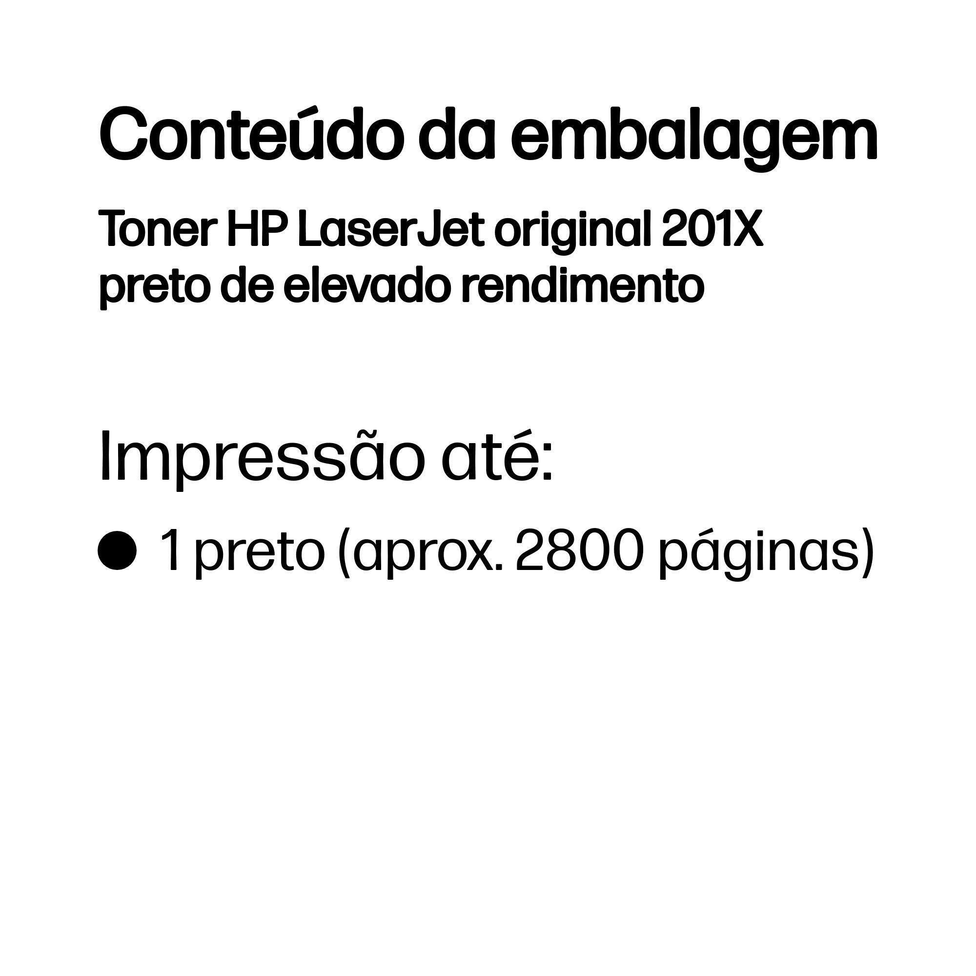 Toner HP 201X CF400X (2800 páginas - Preto) — miniatura 3