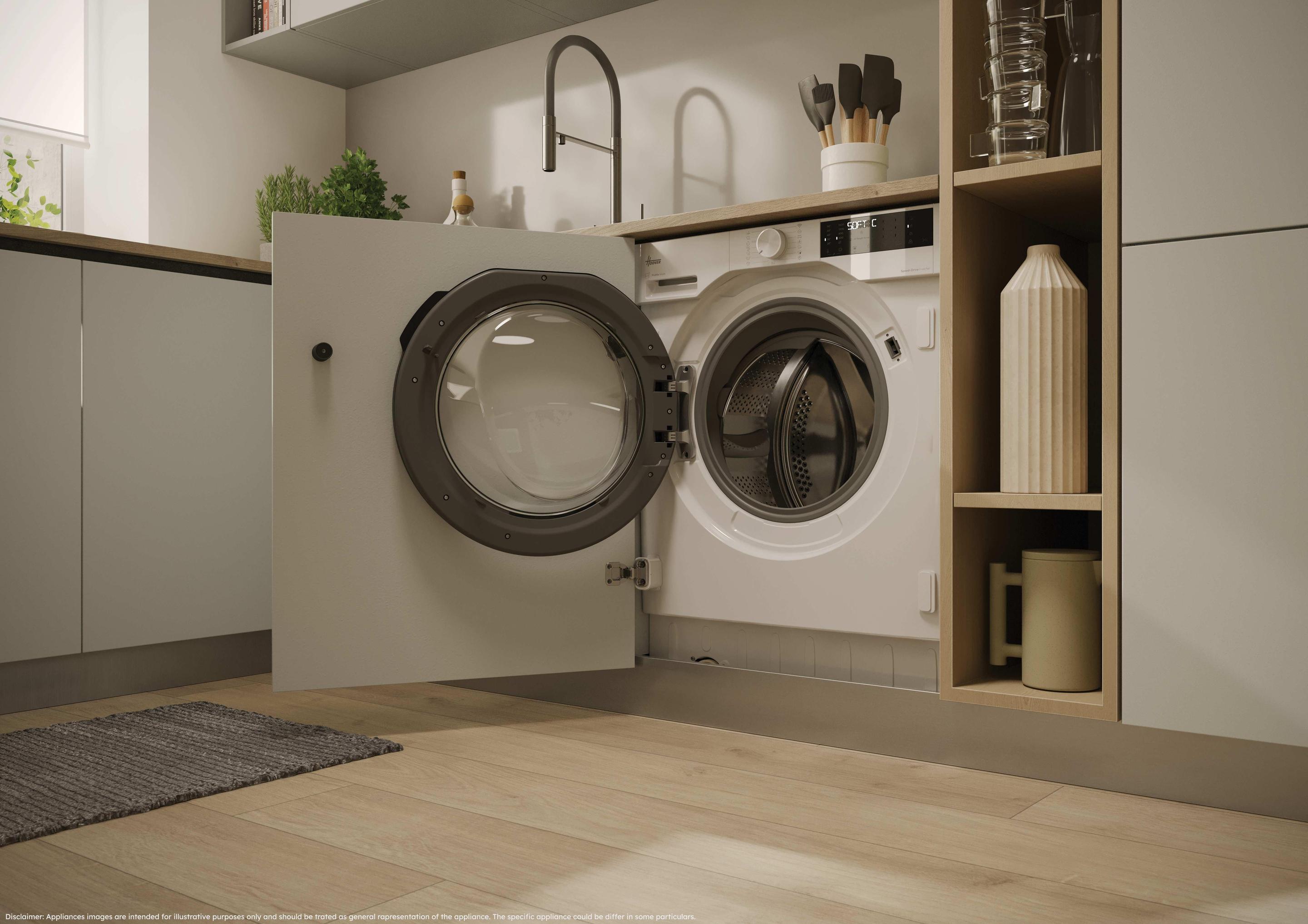Máquina de Lavar Roupa Encastre HOOVER BH4S69M6DB9JS (1600 RPM - B - A - Branco) — miniatura 9