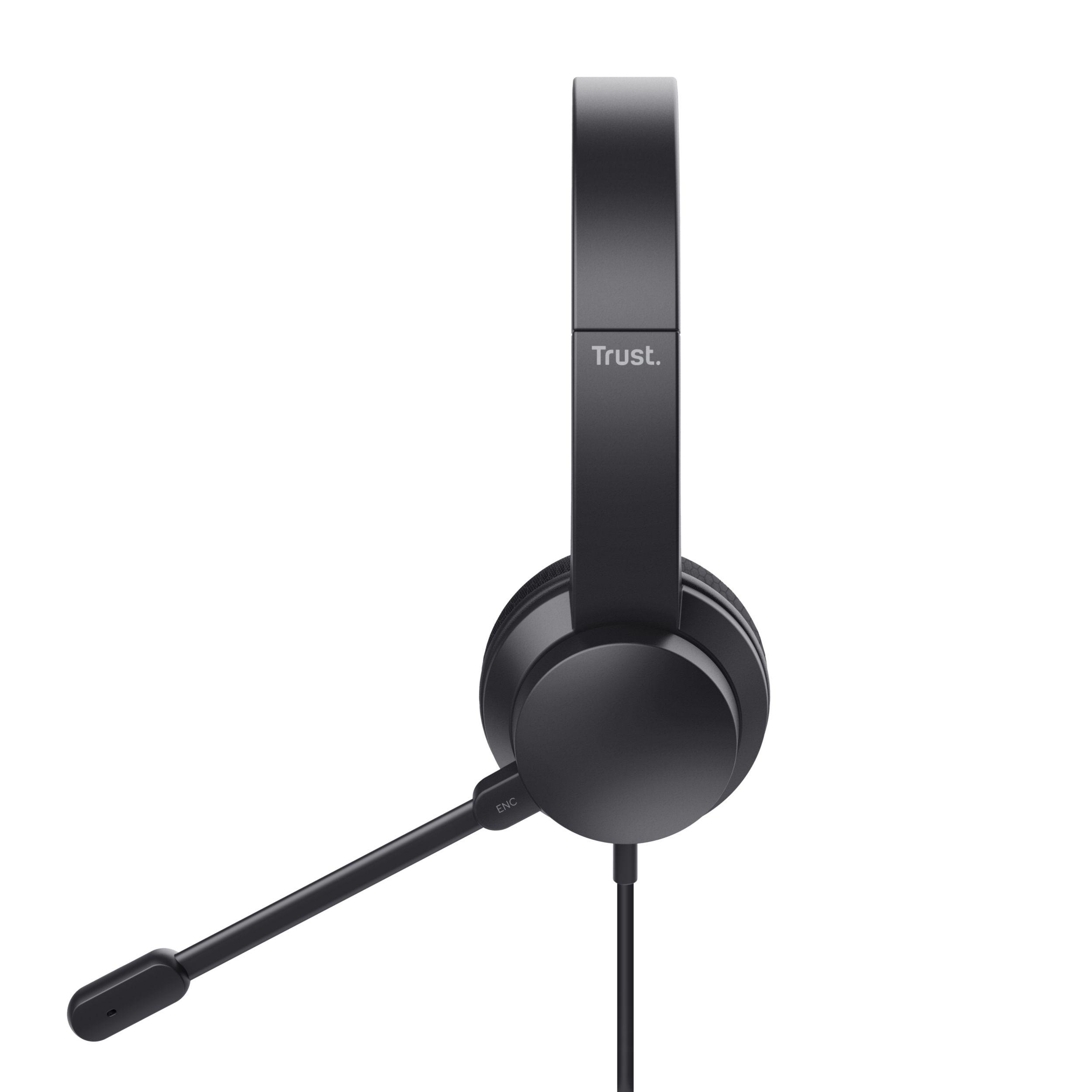 Headset TRUST Ayda USB-ENC (Binaural - Com fios - Supra-aural - Preto) — miniatura 5