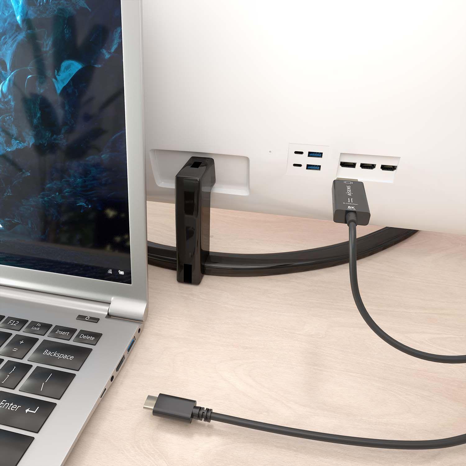 Cabo Conversor AISENS A109-0879 USB-C para DisplayPort Bidirecional (1,8 m - USB Type-C - Preto) — miniatura 5