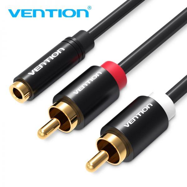 Cabo Adaptador de Áudio VENTION VAB-R01-B100 (1 m - Preto) — miniatura 2