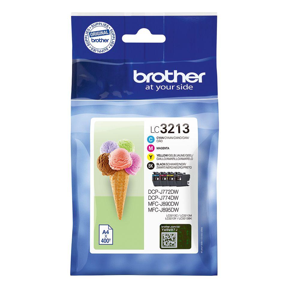 Pack de Tinteiros BROTHER LC3213VAL (400 páginas - Preto, Ciano, Magenta e Amarelo)