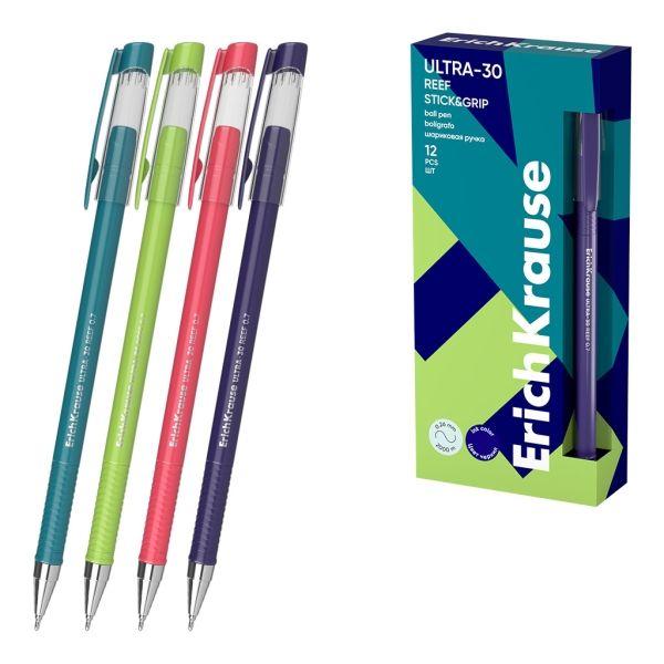 Caneta Esferográfica ERICHKRAUSE ULTRA-30 Stick and Grip Reef (Borracha - Azul)