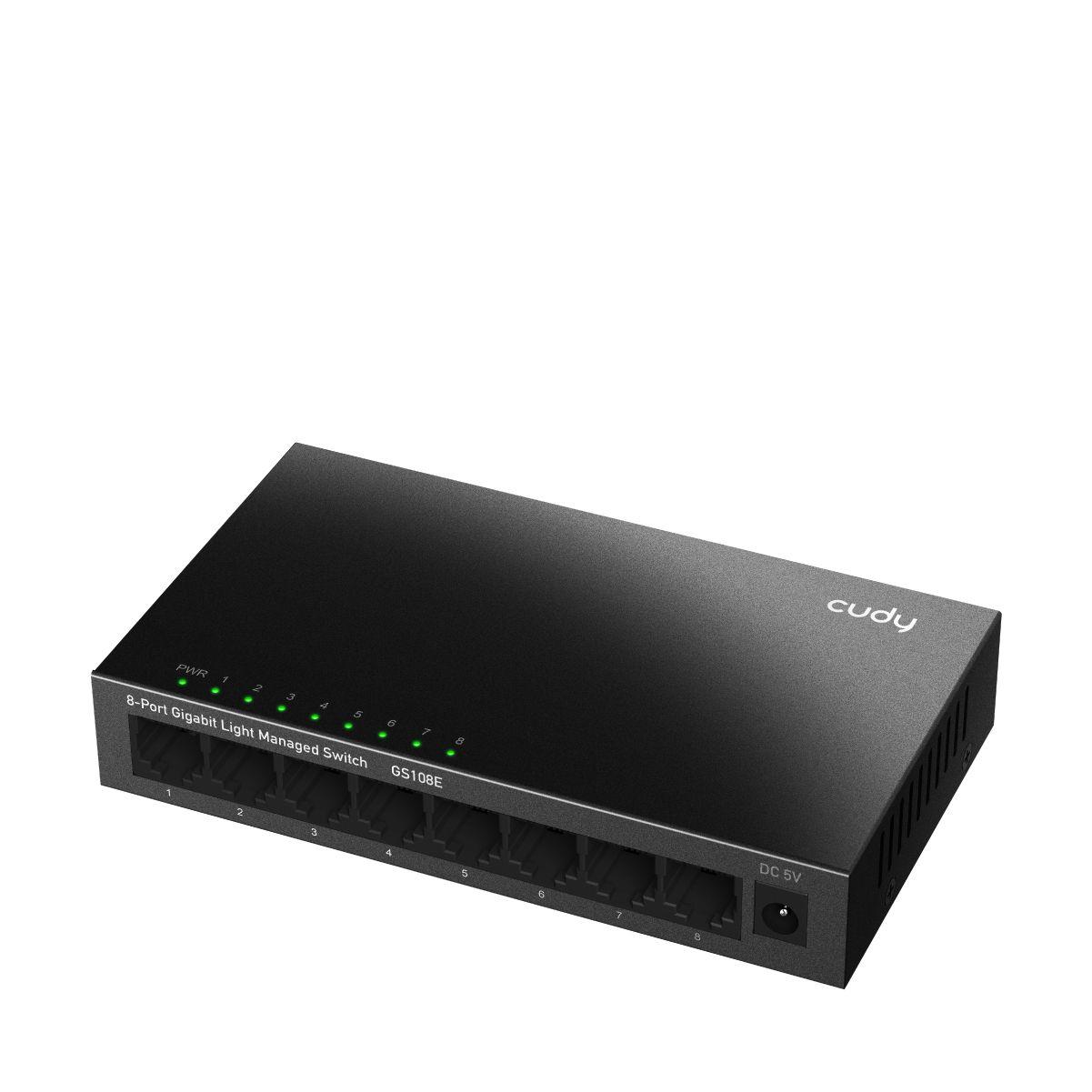 Switch Smart Managed CUDY GS108E 1.0 (Gigabit Ethernet - 10/100/1000 Mbps - 0,5 MB - Preto) — miniatura 2