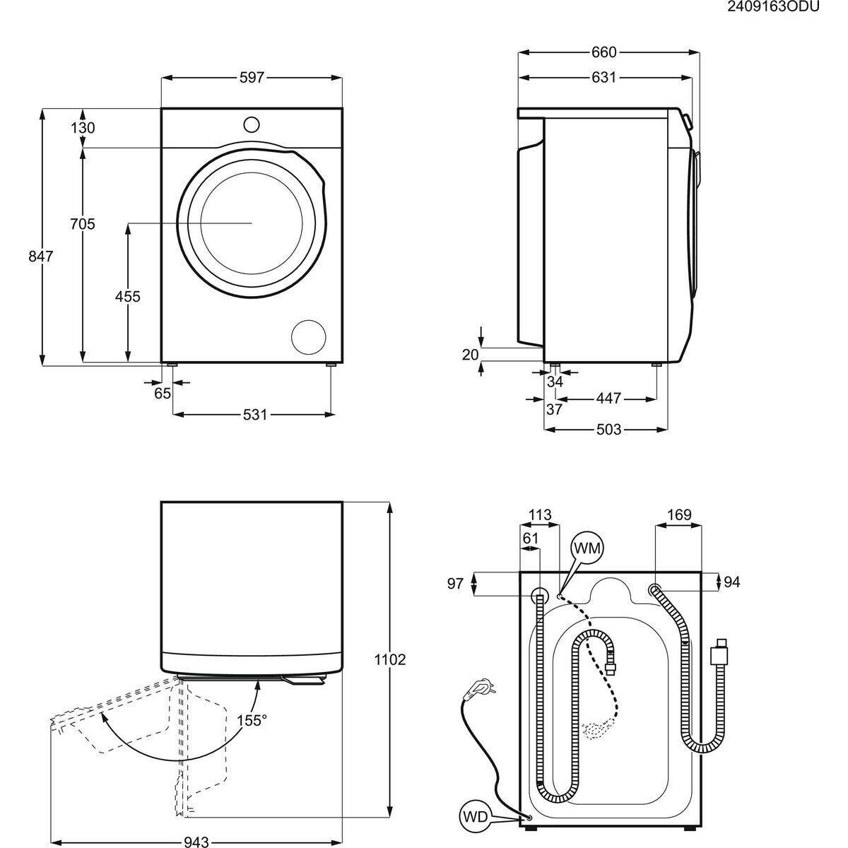 Máquina de Lavar Roupa Independente AEG LFR8504L6Q (1400 RPM - B - A - Branco), miniatura 15