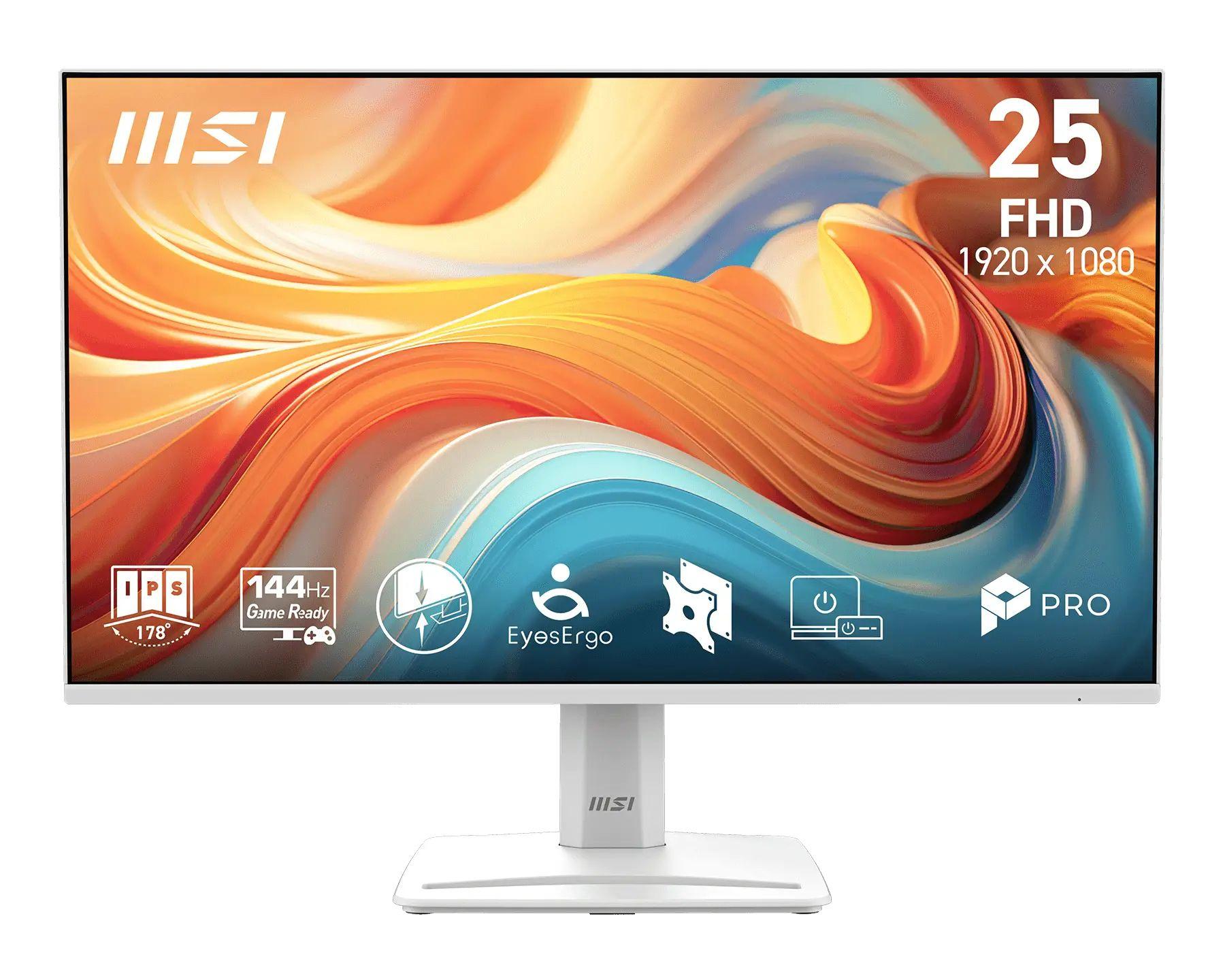 Monitor MSI PRO MP251W E14A (24,5" - IPS - 144 Hz - Branco)