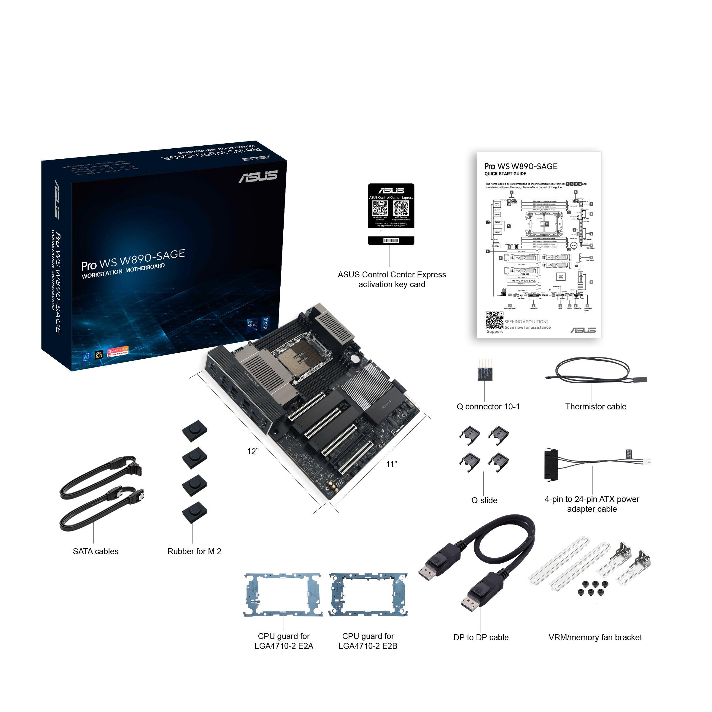 Motherboard ASUS PRO WS W890-SAGE (LGA 4710-2 - Intel Xeon - CEB - Preto), miniatura 4