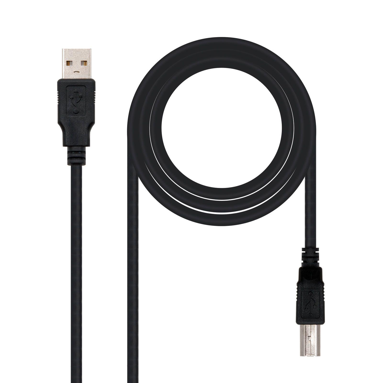 Cabo USB NANOCABLE 10.01.0105-BK (4,5 m - USB A - USB B - Preto)