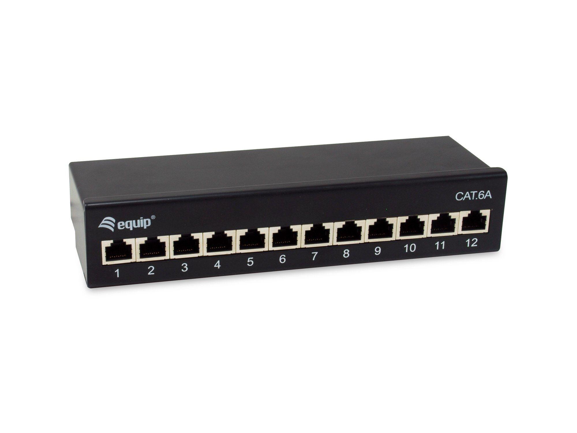 Painel de Patch EQUIP 326622 (12 Portas - Cat6a FTP - 1HE - Preto)