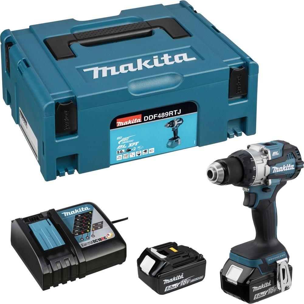 Berbequim Aparafusador Sem Fios MAKITA DDF489RTJ (Azul/Preto/Aço), miniatura 2