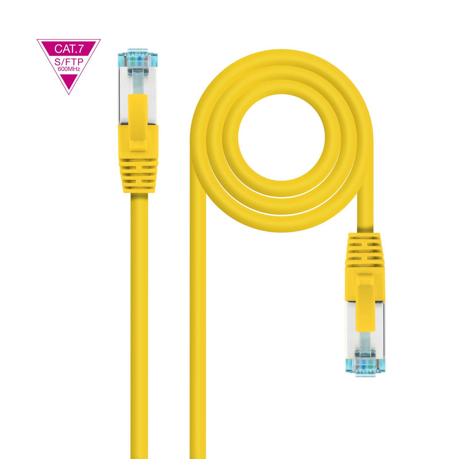 Cabo de Rede RJ45 NANOCABLE 10.20.1701-Y (1 m - Cat7 - RJ-45 - Amarelo)