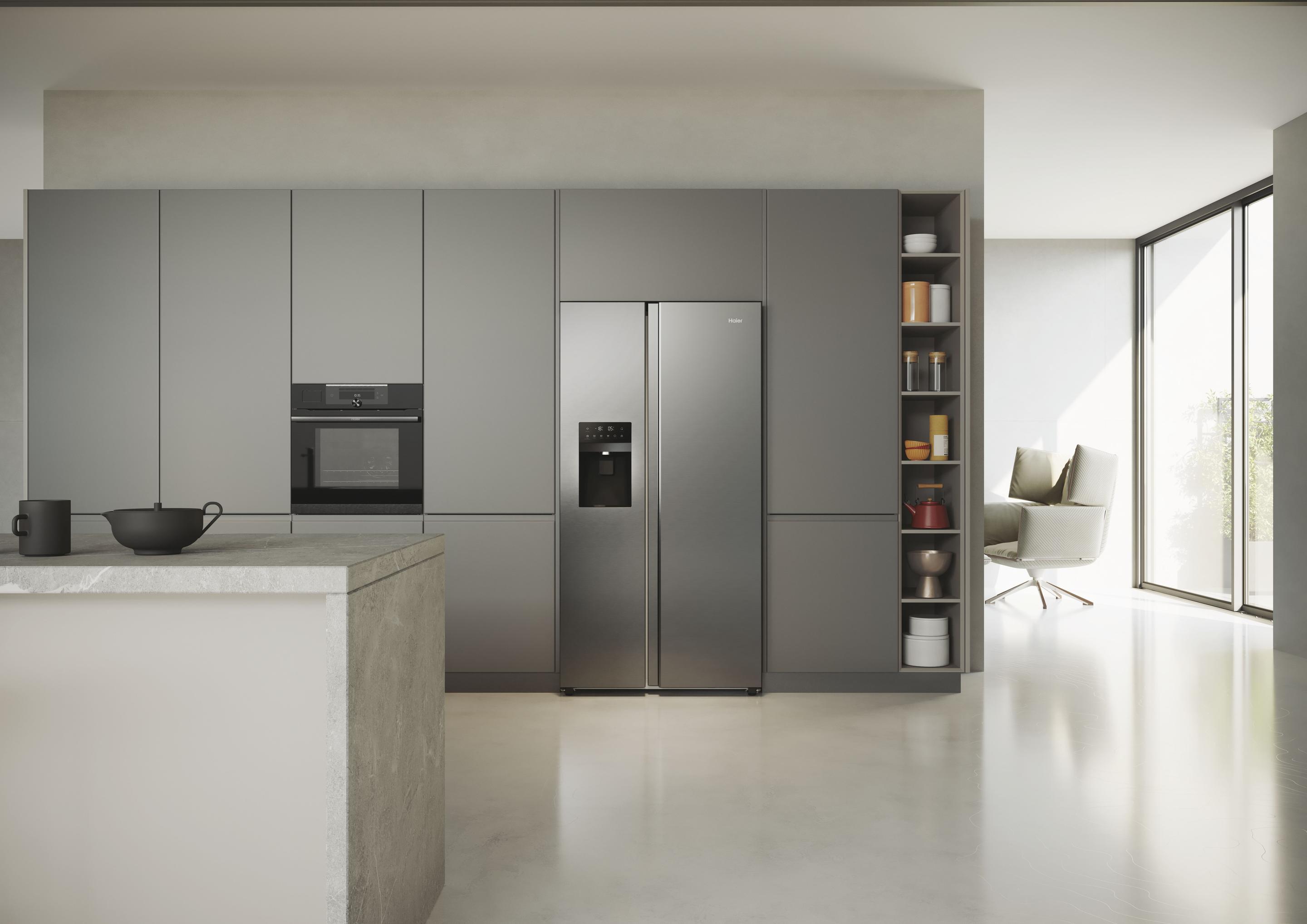 Frigorífico Americano Side by Side Independente HAIER HSR5918DIMP (511 l - 177,5x90,8x65,9 cm - 91 cm - Platina e Inox), miniatura 15