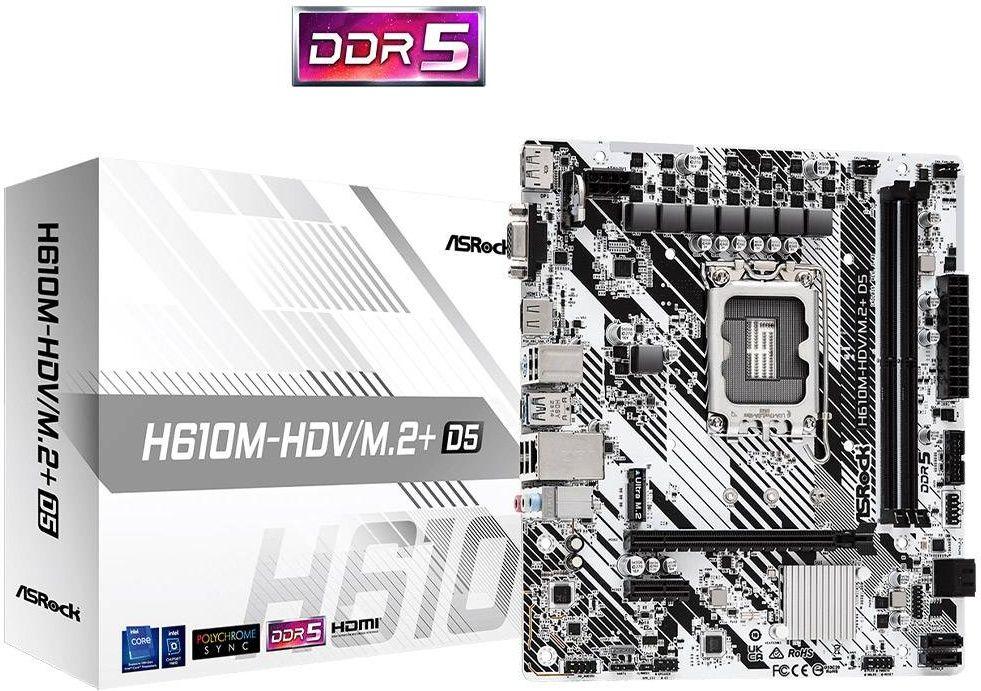 Motherboard ASROCK H610M-HDV/M.2+ D5 (LGA 1700), miniatura 2
