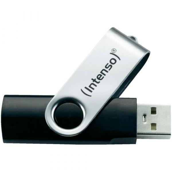 Pen USB INTENSO Basic Line (Rotação - USB Type-A - USB 2.0 - Preto e Prateado) — miniatura 2