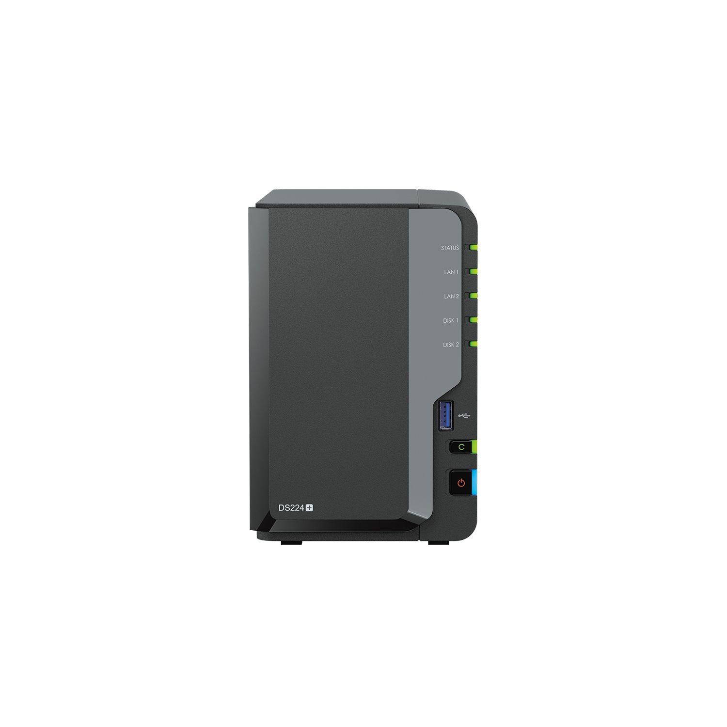 NAS SYNOLOGY DiskStation DS224+ (SATA - 2 GB - 2 baias - Preto)