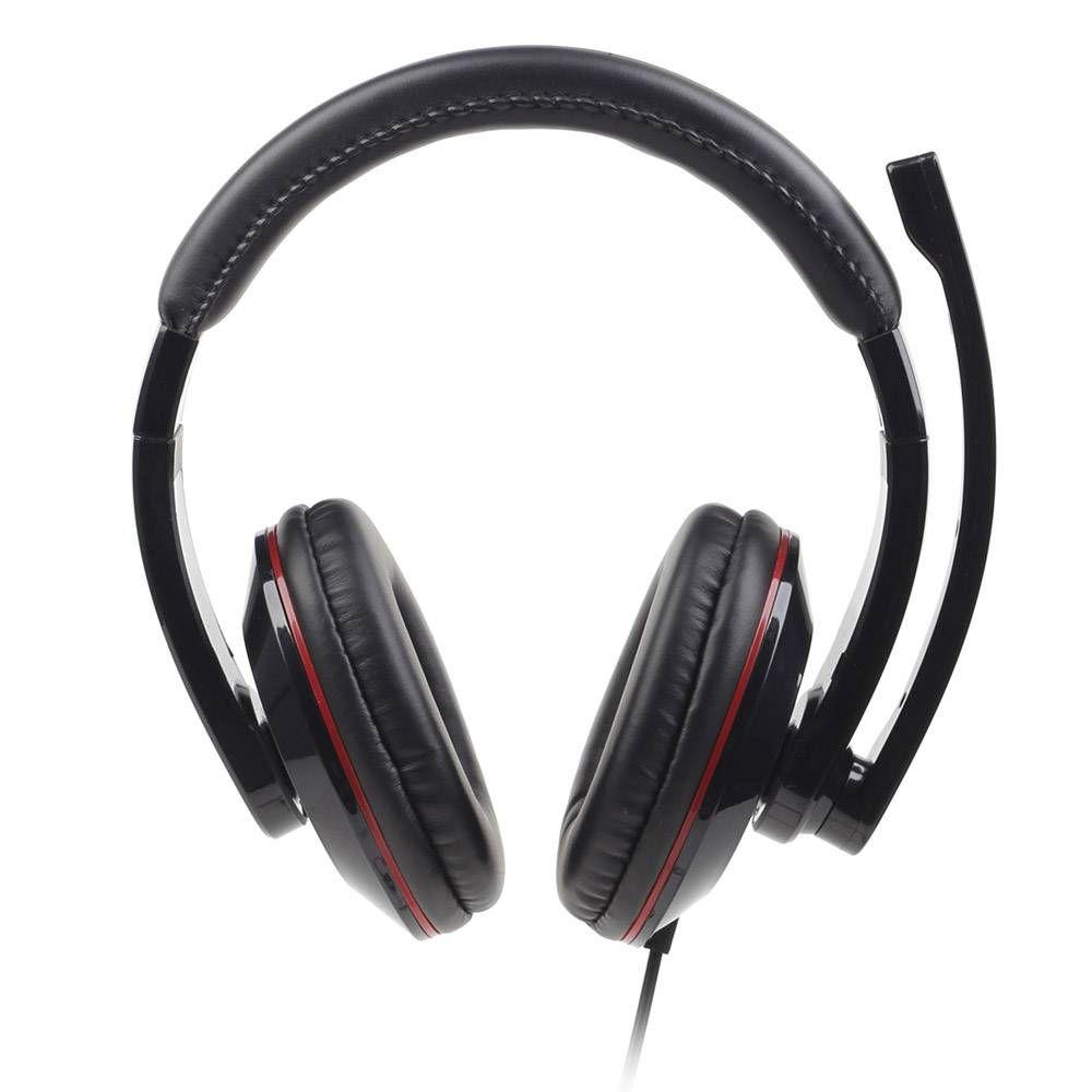 Headset GEMBIRD MHS-U-001 (Binaural - Com fios - Circum-aural - Preto/Vermelho) — miniatura 2