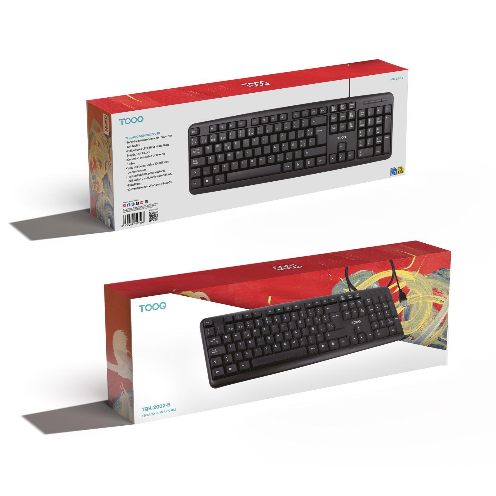 Teclado TOOQ TQK-2002-B (Interruptor de membrana - USB - Com fios - Preto) — miniatura 5