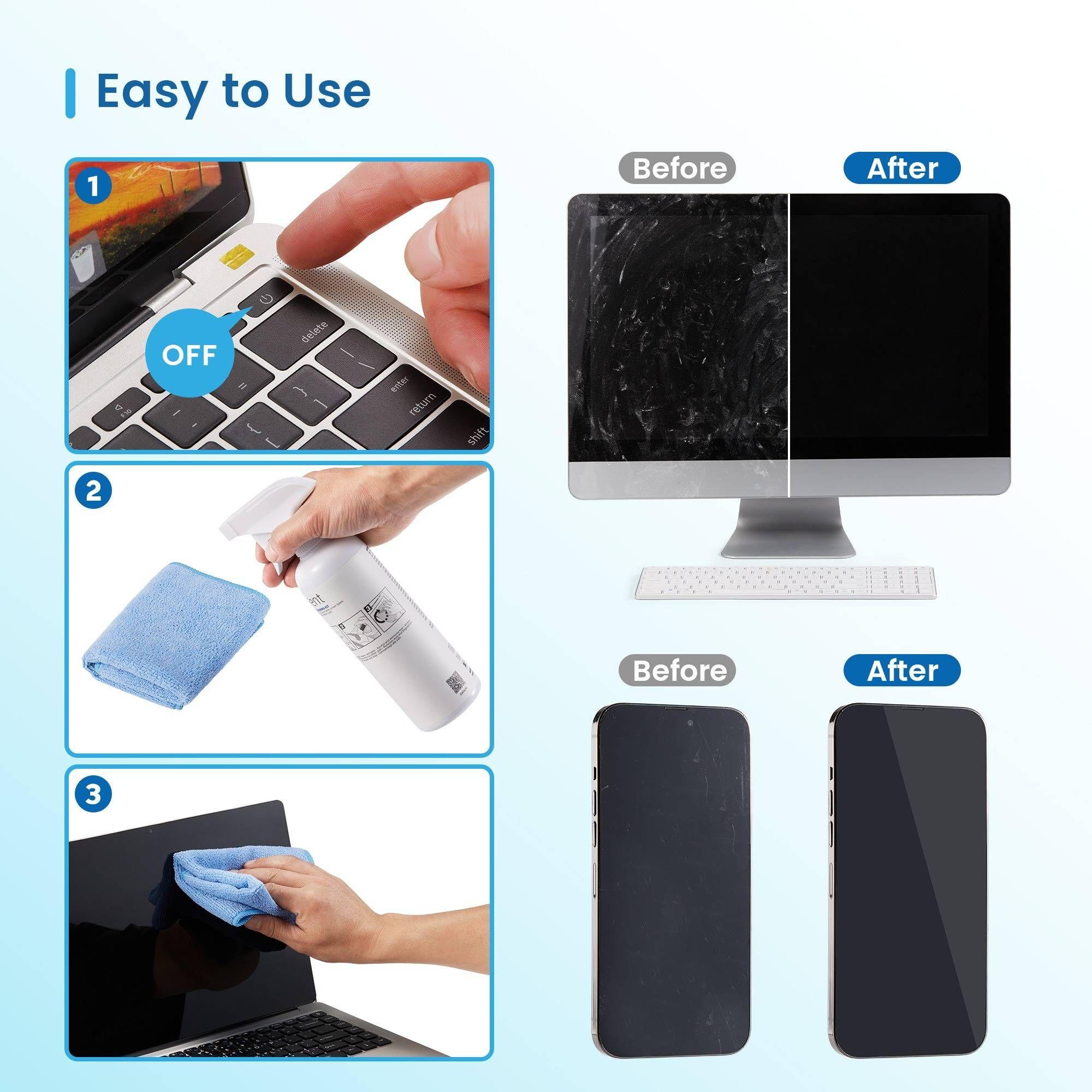 Kit de Limpeza de Ecrãs EWENT EW5678 (Ecrãs/Plásticos, Universal - Azul e Branco) — miniatura 3