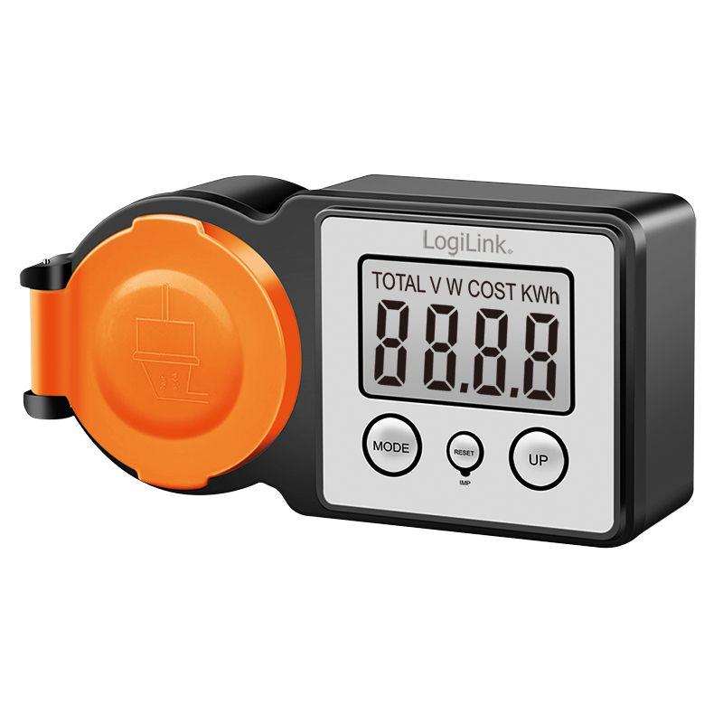 Medidor de Consumo de Energia LOGILINK EM0007 (LCD 2" - 16 A - Preto/Laranja), miniatura 4
