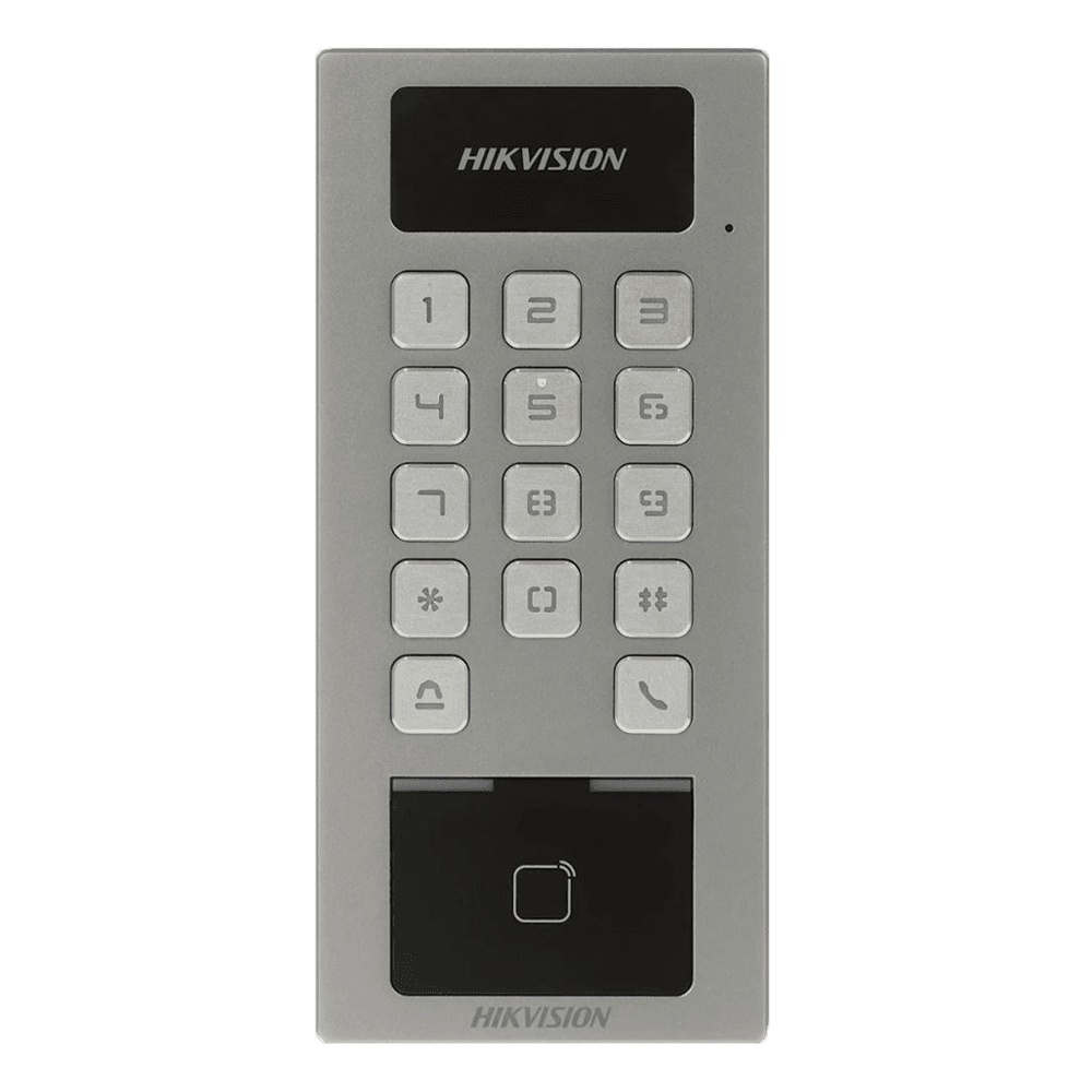 Terminal de Controlo de Acessos HIKVISION DS-K1T502DBWX (IP65 - IK09 - Wi-Fi - Preto/Cinzento)