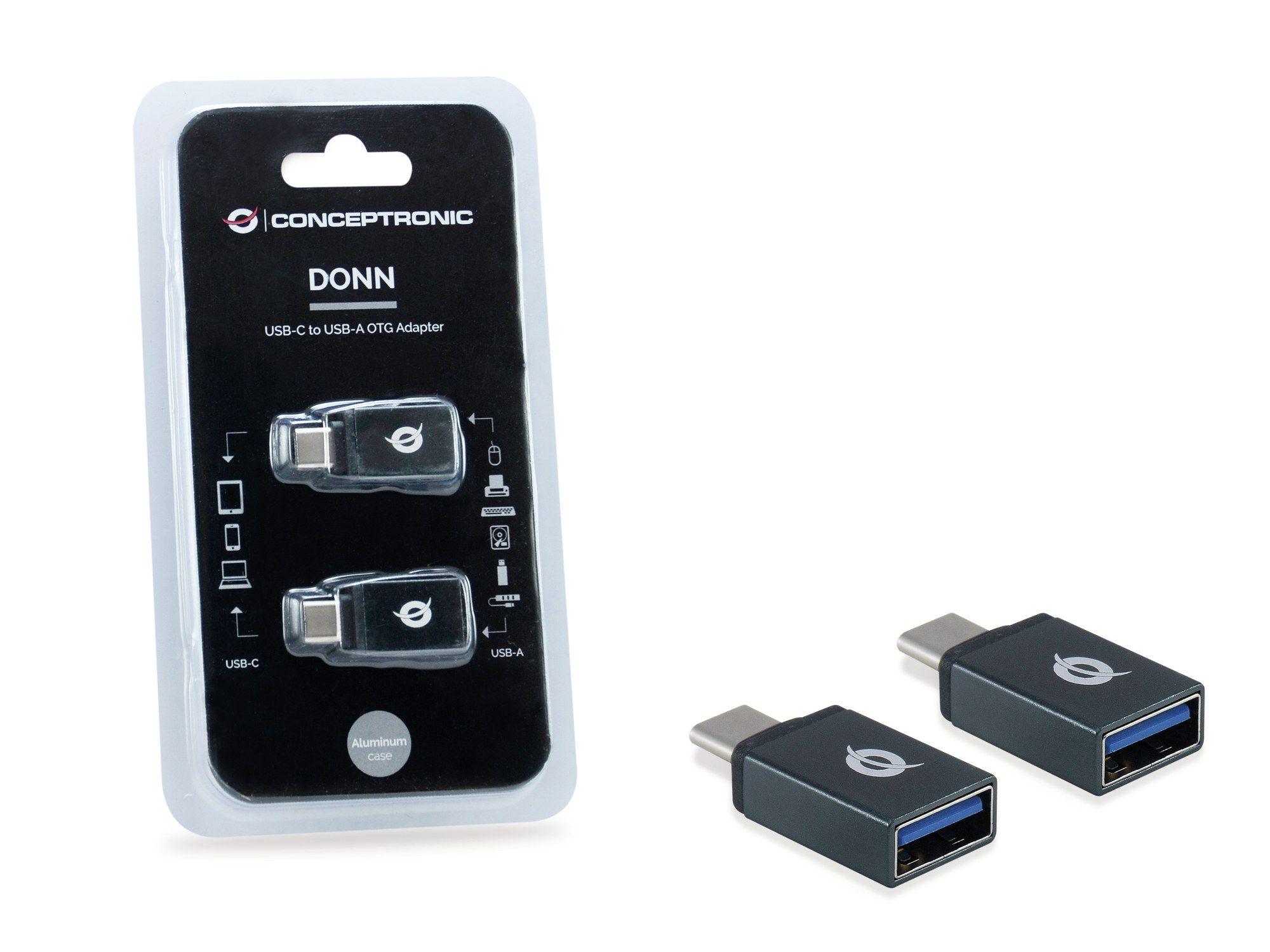 Pack de 2 Adaptadores OTG CONCEPTRONIC DONN03G (USB 3.1 Gen 1 Type-C - USB 3.1 Gen 1 Type-A - Preto), miniatura 4