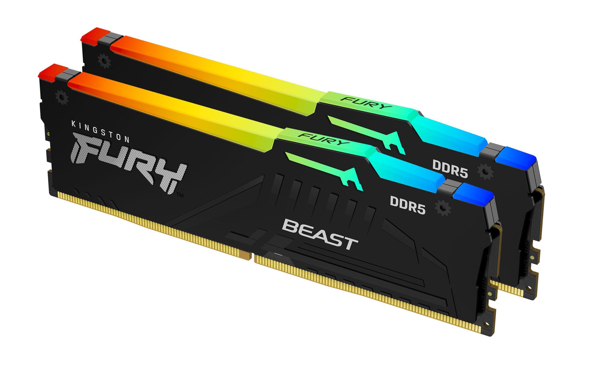 Kit Memória RAM KINGSTON FURY Beast RGB KF560C36BBE2AK2-32 (6000 MHz - 32 GB - DIMM)