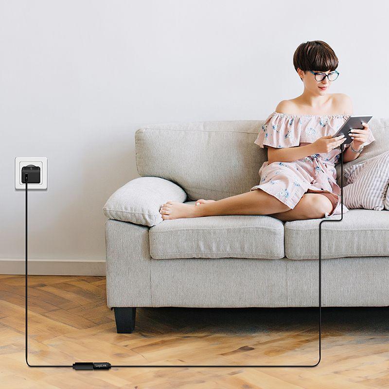 Cabo de Extensão USB-C LOGILINK CU0210 (1 m - USB-C - Preto) — miniatura 3