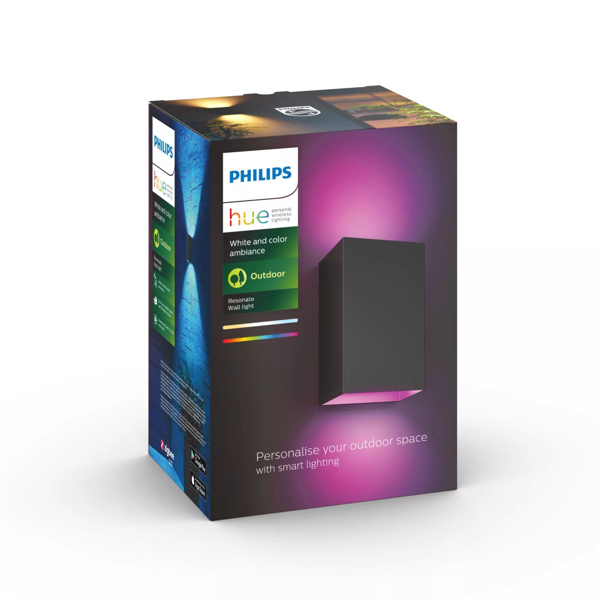 Aplique de Parede Exterior PHILIPS Hue Resonate (Metal - Preto) — miniatura 4