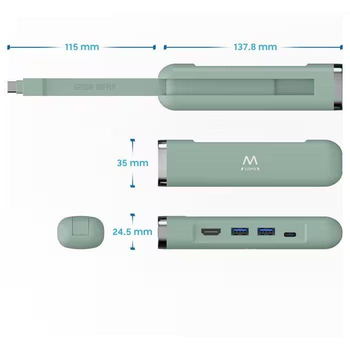 Dock USB-C EWENT EW1148 (0,115 m - Verde) — miniatura 3