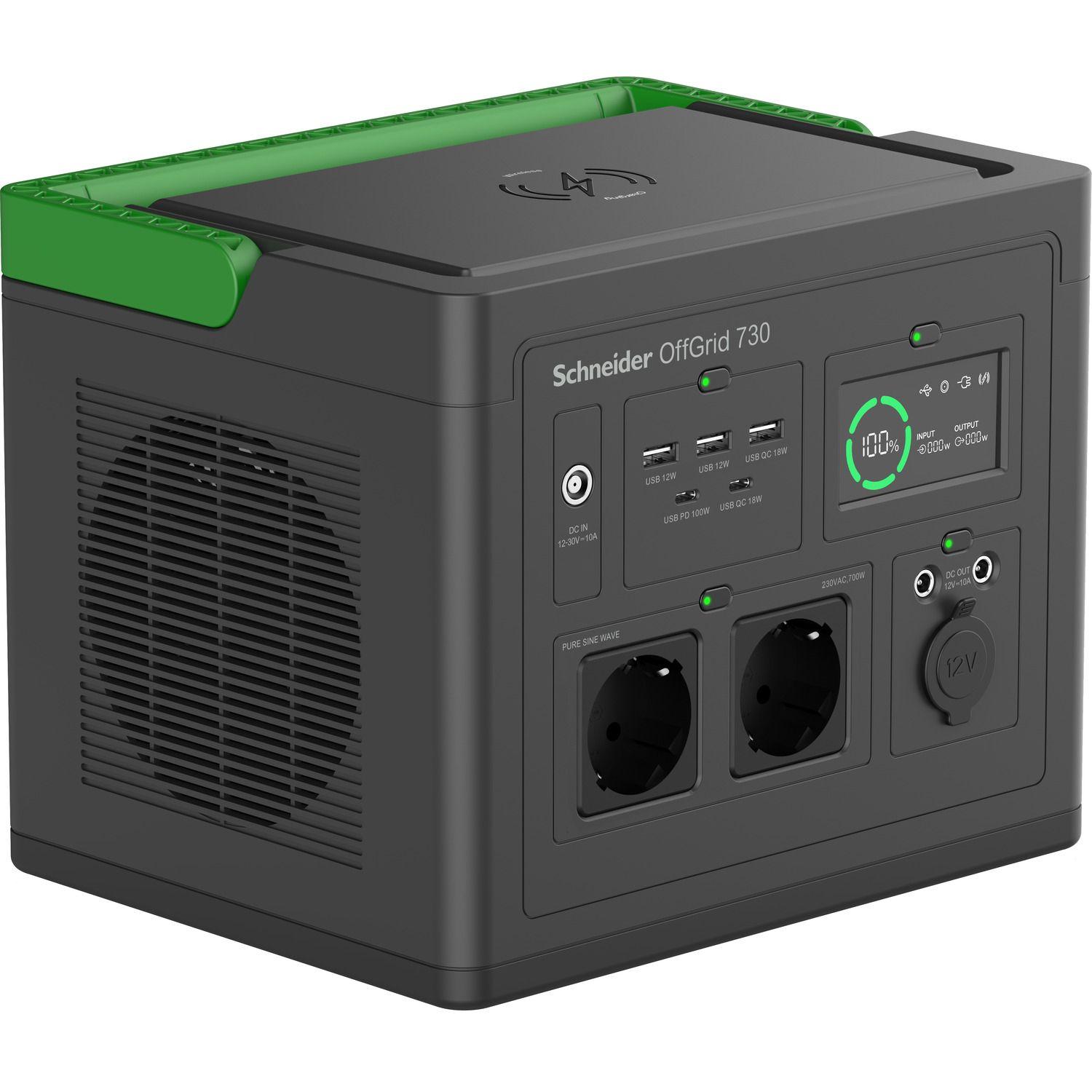 Central Elétrica Portátil APC PPS730-GR (995 W - 190–265 V - AC e DC - Preto/Verde) — miniatura 2