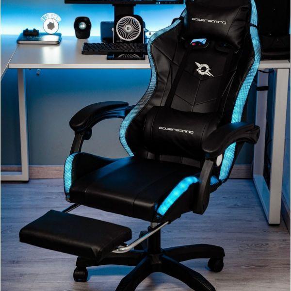 Cadeira Gaming POWERGAMING LED RGB (Pele sintética - Preto), miniatura 6