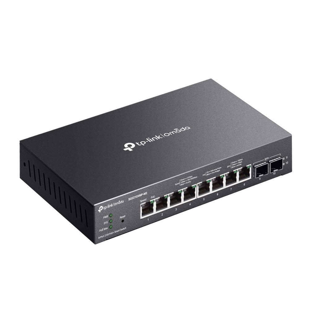 Switch Gerido TP-LINK Omada SG2210XMP-M2 (2.5G Ethernet - 10, 100, 1000, 2500 Mbit/s - 9 MB - Preto) — miniatura 3