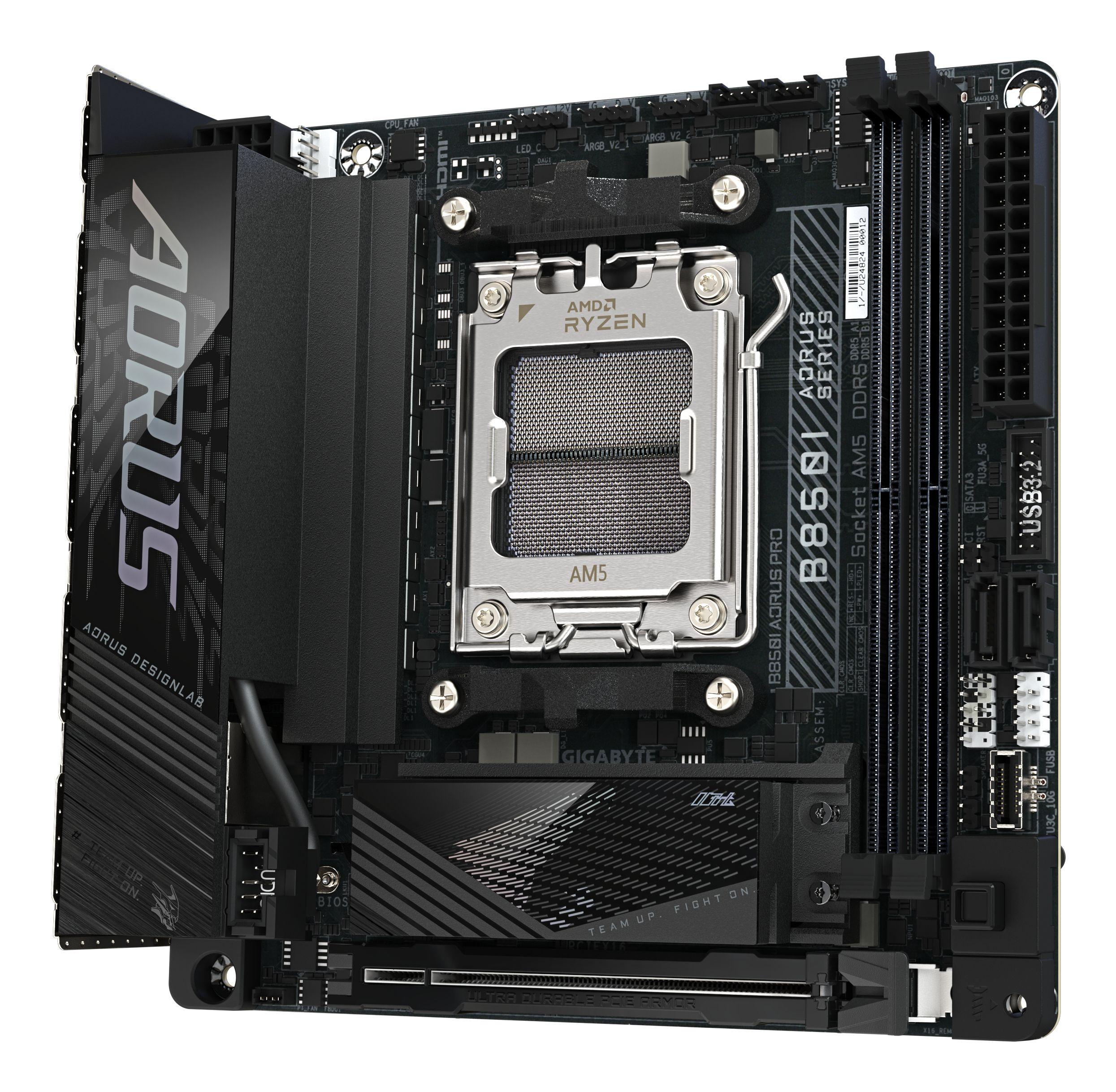 Motherboard GIGABYTE B850I AORUS PRO (AM5 - mini-ITX - Duplo canal - Preto e Castanho), miniatura 3