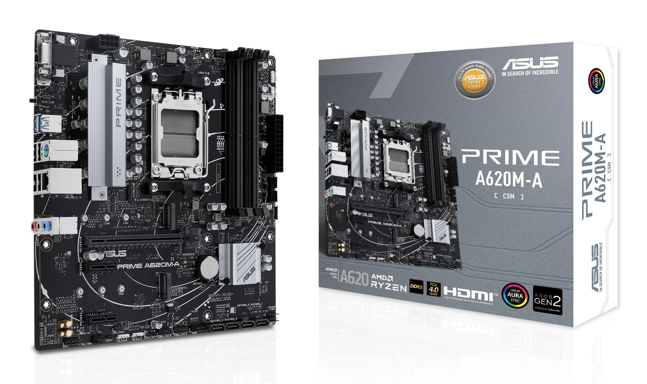 Motherboard ASUS PRIME A620M-A-CSM (AM5 - AMD Ryzen 7000 Series - micro ATX)