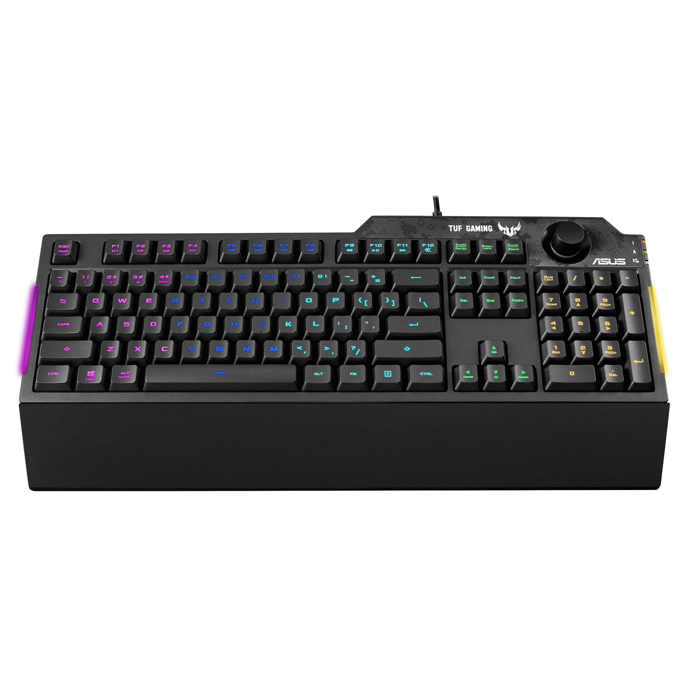 Teclado ASUS TUF Gaming K1 (Inglês, Espanhol - Interruptor de membrana - Tamanho completo - Preto)