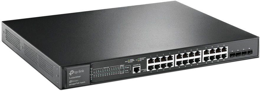 Switch Gerido TP-LINK TL-SG3428XMP (Gigabit Ethernet - 10, 100, 1000 Mbit/s - 12 MB - Preto) — miniatura 3