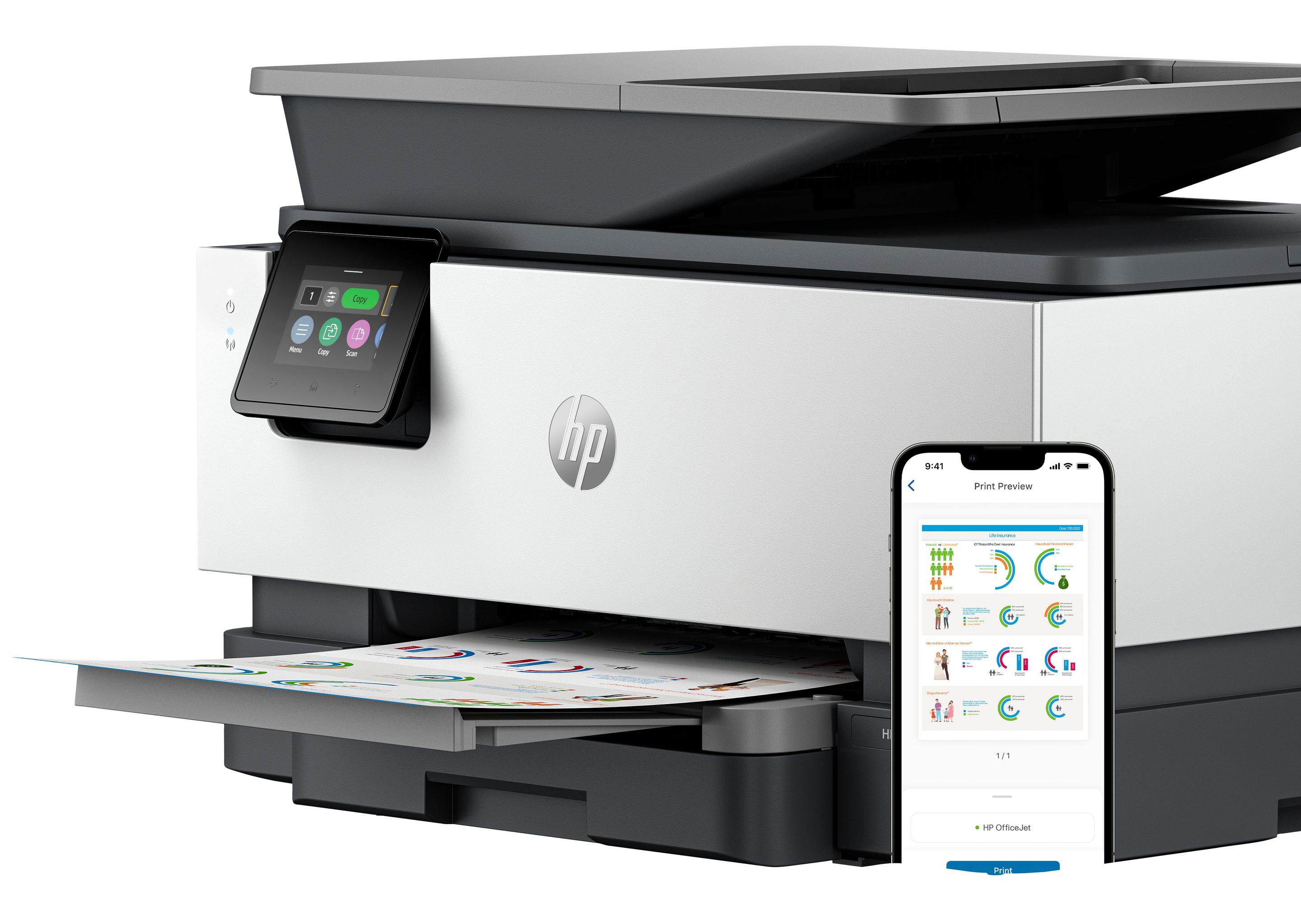 Impressora Multifunções HP OfficeJet Pro 9120e (A4 - Impressão a cores - 250 folhas - Cinzento), miniatura 10