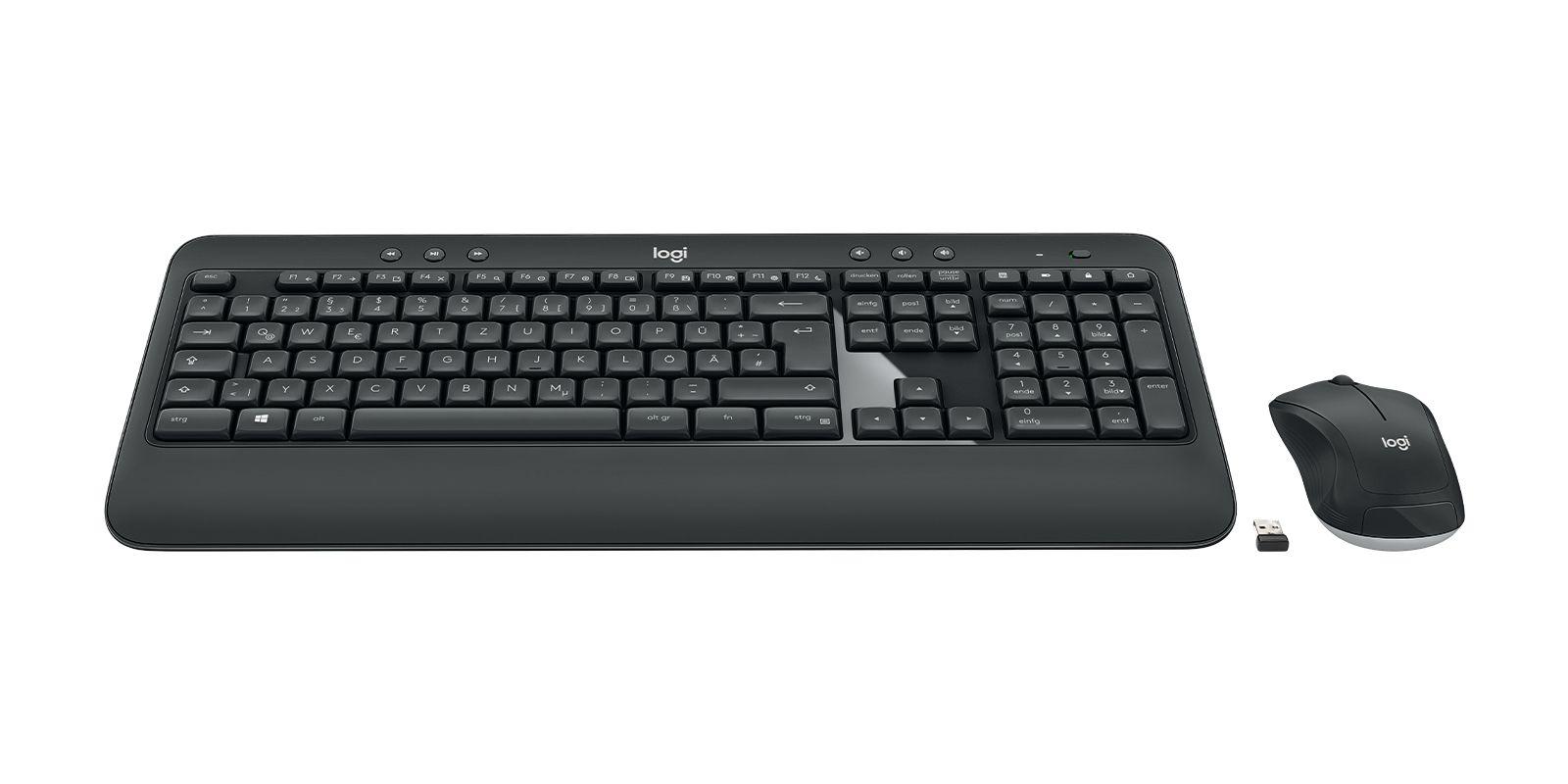 Teclado e Rato LOGITECH MK540 Advanced (Alemão - Interruptor de membrana - Tamanho completo - Preto)