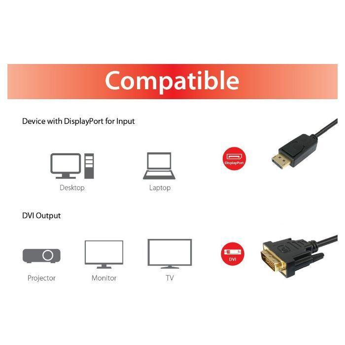 Cabo DisplayPort para DVI-D EQUIP 119336 (2 m - Preto) — miniatura 5