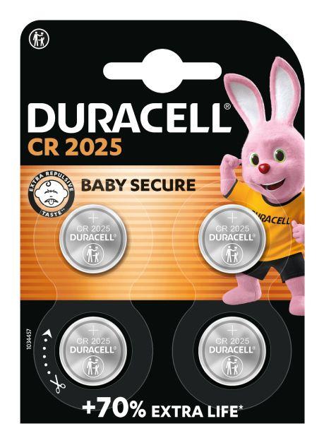 Pilhas de Botão de Lítio DURACELL CR2025 (3 V - 4 unidades)